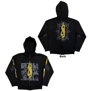 Slipknot Zipped Hoodie: The End, So Far Tribal-S Band (Back Print) (Black)