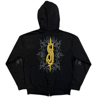 Slipknot Unisex Zipped Hoodie: The End, So Far Tribal-S Band (Black) (Back Print)