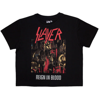 Slayer Ladies Crop Top: Reign In Blood (Black)