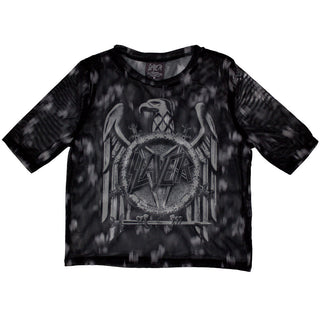 Slayer Ladies Crop Top: Mono Eagle (Mesh)