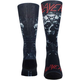 Slayer Crew Socks: Skulls & Pentagram Sublimation (Black) (UK Size 6.5 - 11)