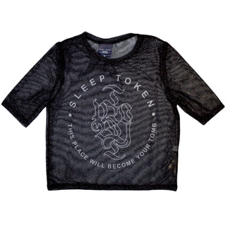 Sleep Token Ladies Crop Top: Tomb (Mesh)