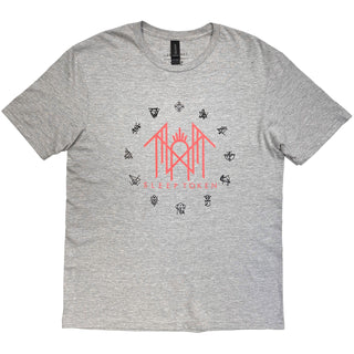 Sleep Token T-Shirt: Flamingo Pink Logo (Grey) (Back Print)