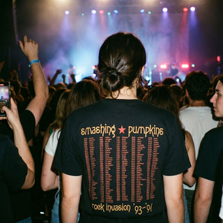 The Smashing Pumpkins Premium Carbon T-Shirt: Rock Invasion (Black) (Back Print)