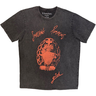 The Smashing Pumpkins Stone Wash T-Shirt: Sacred Heart (Charcoal Grey)