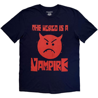 The Smashing Pumpkins T-Shirt: Red Face Vampire (Navy Blue) (Back Print)