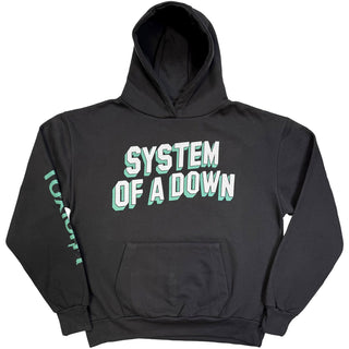 System Of A Down Pullover Hoodie: Hollywood Logo Tour '26 (Charcoal Grey) (Back Print & Ex-Tour)