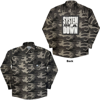 System Of A Down Shirt: Logo Tour '26 (Camouflage Green) (Back Print & Ex-Tour)