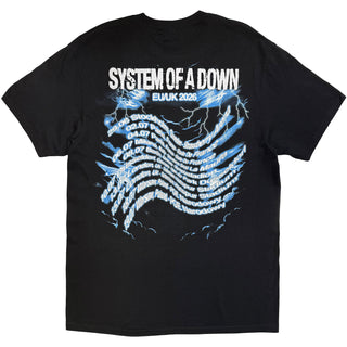 System Of A Down T-Shirt: Hand/Globe Tour '26 (Black) (Back Print & Ex-Tour)