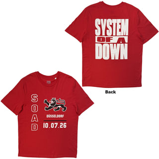 System Of A Down T-Shirt: Dusseldorf Event Tour '26 (Red) (Back Print & Ex-Tour)
