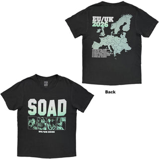 System Of A Down T-Shirt: Map Dateback Tour '26 (Grey) (Back Print & Ex-Tour)
