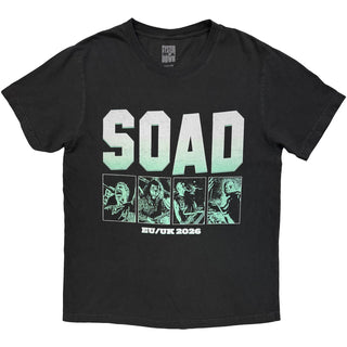 System Of A Down T-Shirt: Map Dateback Tour '26 (Grey) (Back Print & Ex-Tour)