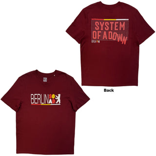 System Of A Down T-Shirt: Berlin Event Tour '26 (Maroon Red) (Back Print & Ex-Tour)