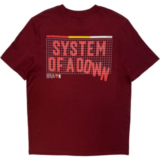System Of A Down T-Shirt: Berlin Event Tour '26 (Maroon Red) (Back Print & Ex-Tour)