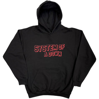 System Of A Down Pullover Hoodie: Red Text Logo (Black)