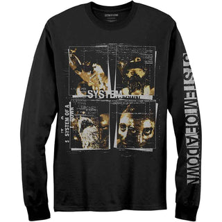 System Of A Down Long Sleeve T-Shirt: Face Boxes (Sleeve Print)