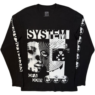 System Of A Down Long Sleeve T-Shirt: Hypno Hi-Contrast (Black) (Arm Prints)