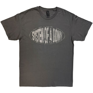 System Of A Down T-Shirt: Stretched Logo (Charcoal Grey)