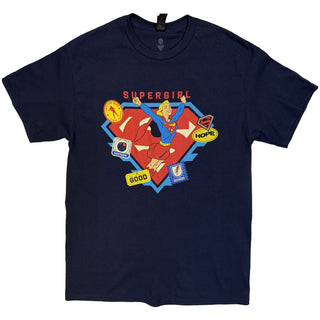 DC Comics T-Shirt: Supergirl Stickers (Navy Blue)
