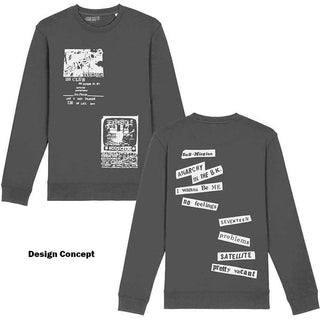 The Sex Pistols Unisex Long Sleeve T-Shirt: 100 Club (Charcoal Grey) (Back Print)