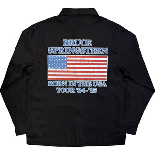 Bruce Springsteen Casual Shirt: Born In The USA Flag (Black)
