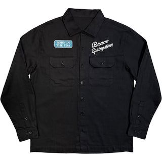 Bruce Springsteen Casual Shirt: Born In The USA Flag (Black)