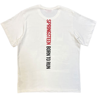 Bruce Springsteen Unplugged T-Shirt: Born To Run (White) (Back Print)