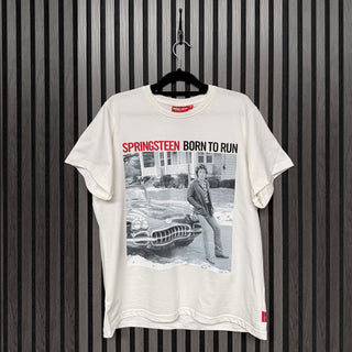 Bruce Springsteen Unplugged T-Shirt: Born To Run (White) (Back Print)