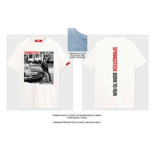 Bruce Springsteen Unplugged T-Shirt: Born To Run (White) (Back Print)
