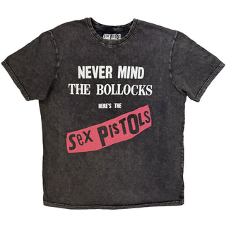 The Sex Pistols Stone Wash T-Shirt: Never Mind The Bollocks Original Album (Charcoal Grey)