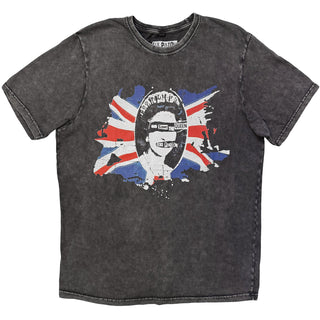 The Sex Pistols Stone Wash T-Shirt: God Save The Queen Flag (Charcoal Grey)