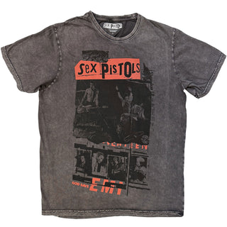 The Sex Pistols Stone Wash T-Shirt: Photo Collage (Charcoal Grey)