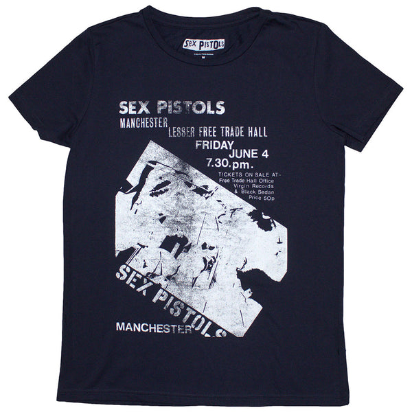 Die Sex Pistols:Manchester Flyer - White T-Shirt