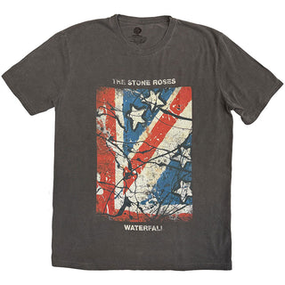 The Stone Roses Stone Wash T-Shirt: Waterfall Jumbo-Print Stone Wash (Charcoal Grey)