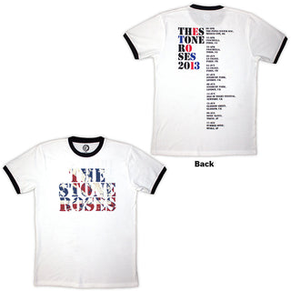 The Stone Roses Ringer T-Shirt: 2013 Tour Ringer (White) (Back Print)