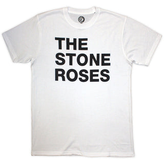 The Stone Roses T-Shirt: Left Justified Text (White) (Jumbo Print)