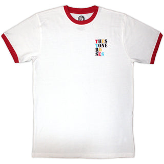 The Stone Roses Ringer T-Shirt: Side Text Ringer (White)