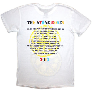 The Stone Roses T-Shirt: Tour 2013 (White) (Back Print)
