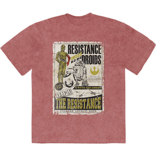 Star Wars Stone Wash T-Shirt: Resistance Droids (Kashmir Red)