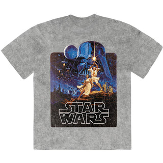 Star Wars Stone Wash T-Shirt: Luke & Leia Pose (Grey)