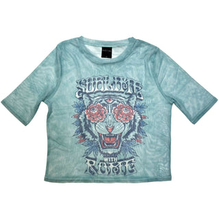 Sublime Ladies Mesh Crop Top: With Rome (Light Blue)