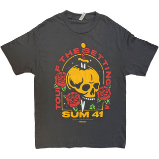 Sum 41 T-Shirt: Tour '24 Pt.2 Skull & Roses (Charcoal Grey) (Ex-Tour)