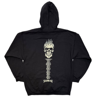 Sum 41 Zipped Hoodie: Tour '24 Pt.2 Pocket Logo & Skull (Black) (Back Print) (Ex-Tour)