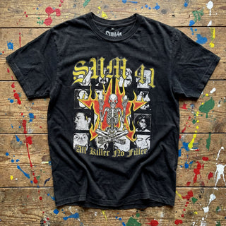 Sum 41 Carbon T-Shirt: All Killer No Filler Tracklist (Black) (Back Print)