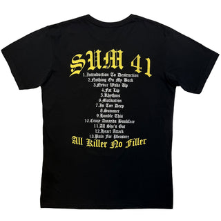 Sum 41 Carbon T-Shirt: All Killer No Filler Tracklist (Black) (Back Print)