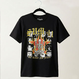 Sum 41 Carbon T-Shirt: All Killer No Filler Tracklist (Black) (Back Print)