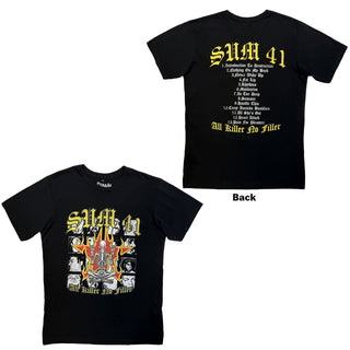 Sum 41 Carbon T-Shirt: All Killer No Filler Tracklist (Black) (Back Print)