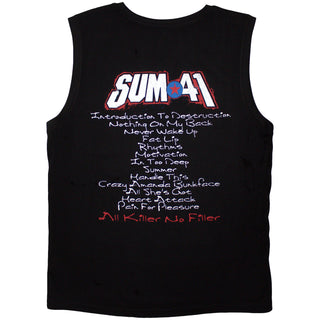 Sum 41 Unisex Tank T-Shirt: All Killer No Filler Tracklist (Black) (Back Print)