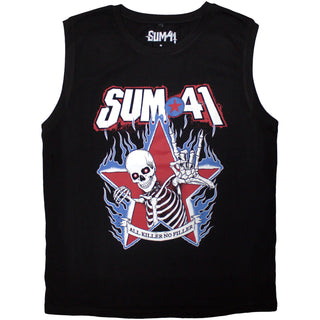 Sum 41 Unisex Tank T-Shirt: All Killer No Filler Skeleton (Black)