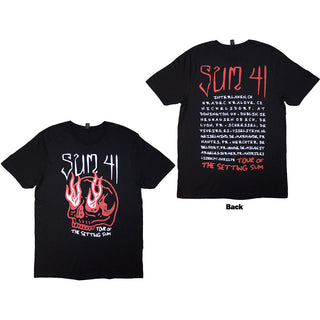 Sum 41 Unisex T-Shirt: Tour '24 Skull (Black) (Back Print & Ex-Tour)